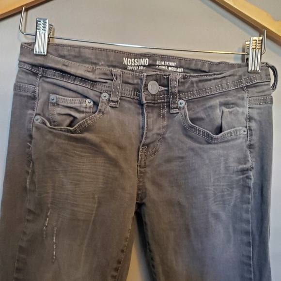 Mossimo Supply Co. Ripped Grey Slim Skinny Jeans - Size 3 - Picture 1 of 8